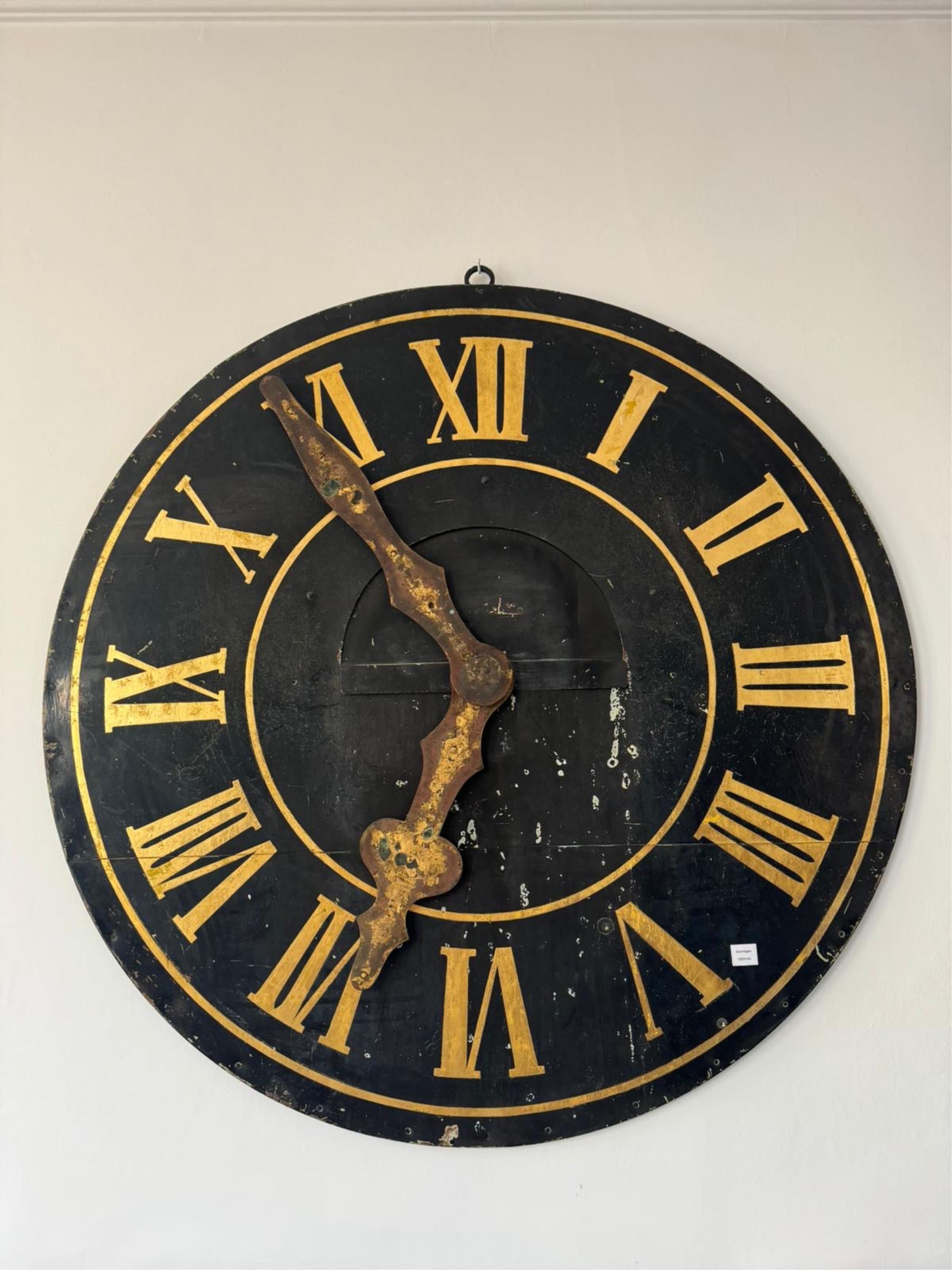 An original French ‘Mairie’ town hall clock dial. (non-functional), diameter 144cm. Condition - fair